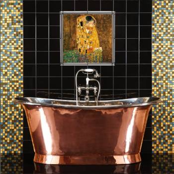 ROYAL COPPER BATH WITH NICKEL INTERIOR.